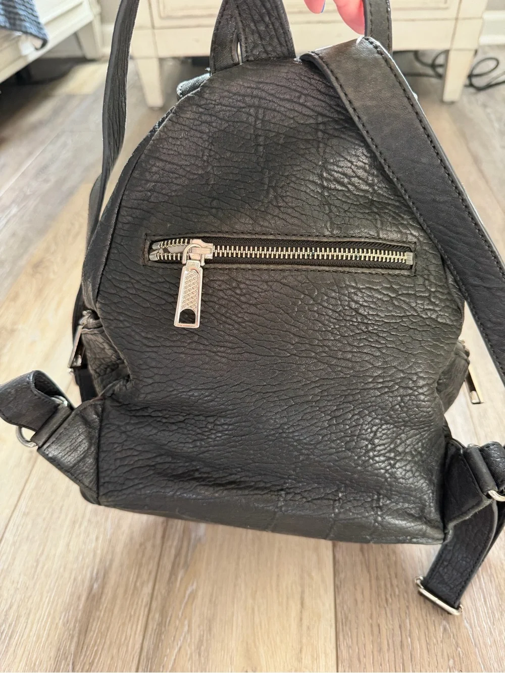 Rebecca Minkoff Julian backpack/black leather & silver hardware